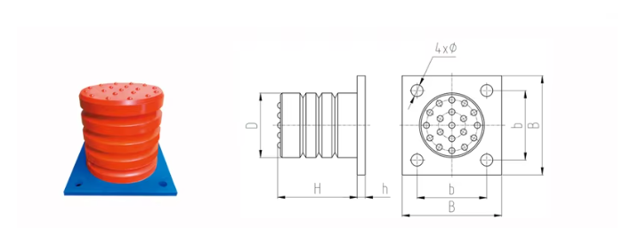 JHQ-C End Beam/Bumper Cushion Anti-Collision Rubber Block Polyurethane Buffer Elevator for Construction Machinery Parts