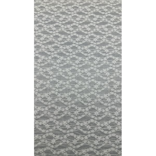 White Color Embroidered Lace For Elegant Floral Patterns 100% Polyester For Regal And Romantic Gowns