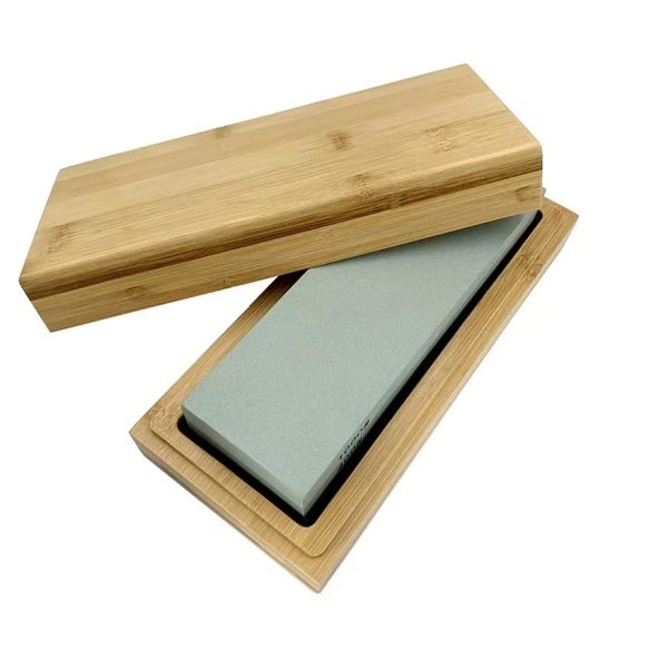 Customized Color Double-Sided Corundum Knife Whetstone with Bamboo Base 40 -2000 Grain