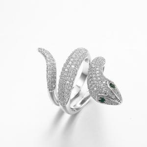 Buy cheap Animal Ornament 925 Silver CZ Rings Cubic Zirconia Sterling Silver Snake Ring product