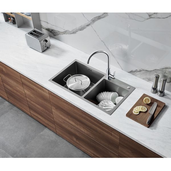 stainless steel Sus304 Kitchen Sink Gun Grey Color Under Counter