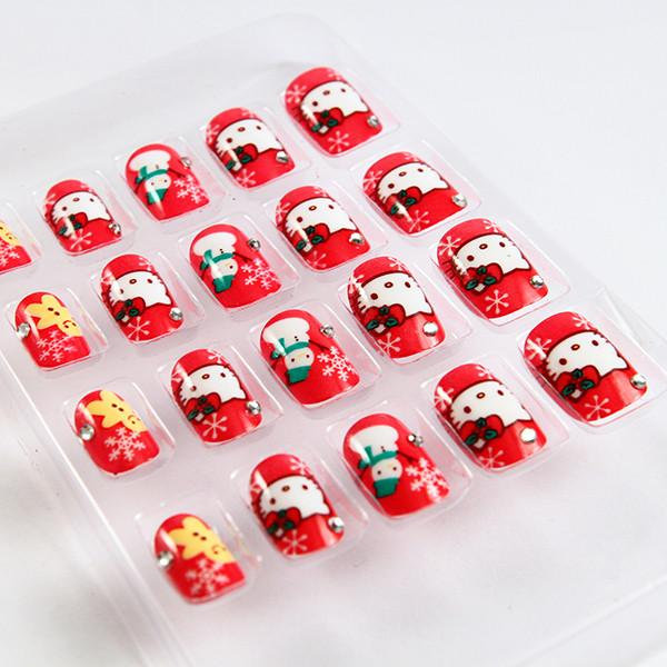 Quality Hello kitty christmas Fake Nails For little girls / 3D nail tips for sale