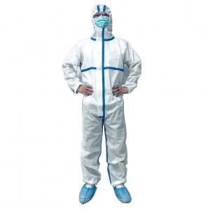 China SMS Non Woven Hazmat Suit Disposable Protection Suit Insulated Work Overalls For Men on sale
