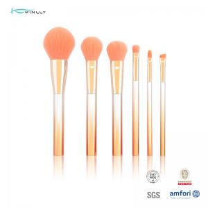 Buy cheap Clear Plastic Handle Travel Makeup Brush 6PCS Orange Nylon Hair product