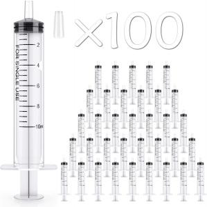 China 10ml Syringes 100 Pack Plastic Small Syringe with Tip Cap, Measuring Syringe, Oral Syringe Scientific Labs, Feeding on sale