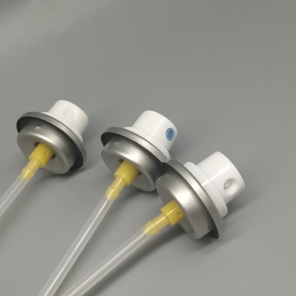 Powder spray gun valve installed in industrial coating environment