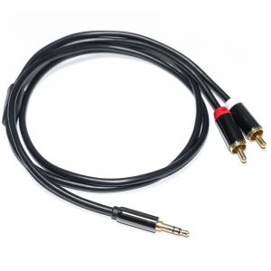 Buy cheap RCA Audio Cable 3.5MM 2-1 Black Metal Shell For Car Audio 0.53M 1M 2M product