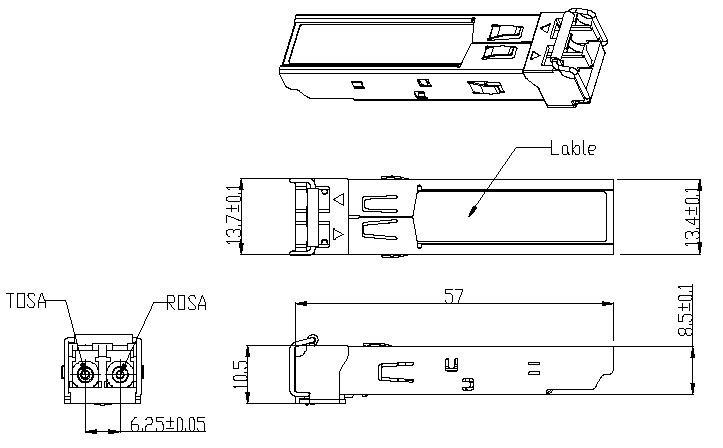 622m 40km 1550nm Sfp Gigabit Ethernet Module Lc Interface With DDM