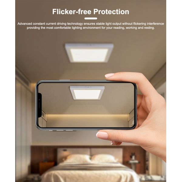 22W Surface Mounted LED Panel Light with Dimmable CCT and Aluminum Housing for 50000 Hours Lifespan