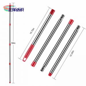 China Stainless Steel Cleaning Mop Handle Four Section 150cm Screw On Mop Handle on sale