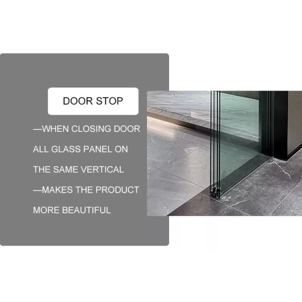 Interior Frameless Tempered Glass Sliding Door Synchronous Soft Closing