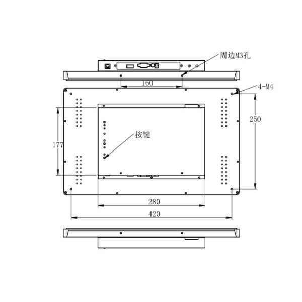 Embedded 18.5 Inch Industrial Tablet Open Frame Touch Screen Monitor Support Windows OS