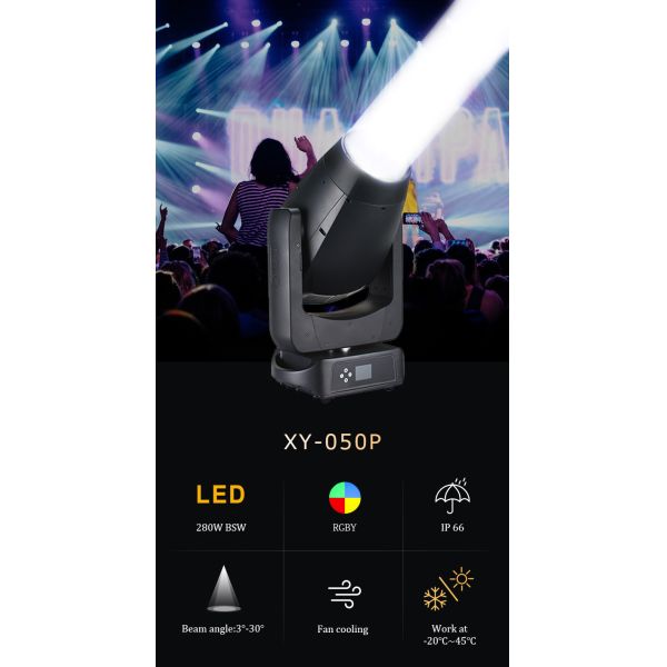 Professional IP66 Waterproof 280W LED BSW Moving Head Light with CMY for Outdoor Concert Event Party Wedding Disco Club