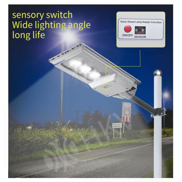 Smart Motion Sensor 300w All In One Solar Street Lights 110lm/w