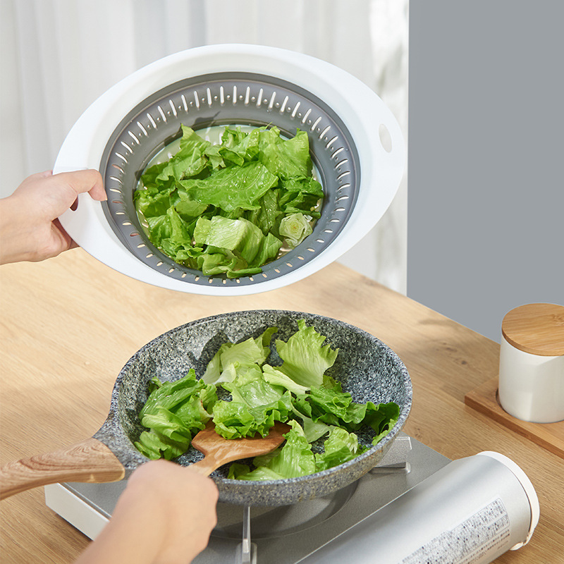 Hot Selling Convenient Multi-color Environment Friendly Foldable Fruit Vegetable Cleaning Filter Drain Kitchen Storage Basket