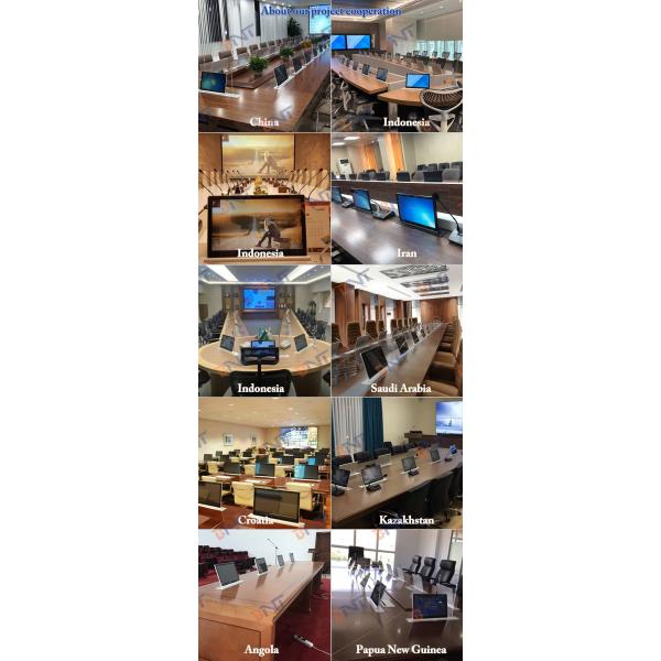 Automatic Motorized Computer Monitor Lift Mechanism Hidden Flip-Up Screen for Board Table for Presentation Video Translation