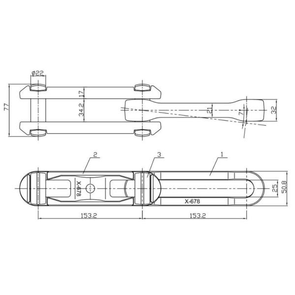 Heat Resistant Drop Forged Conveyor Chain For Powder Coating X348 X458 X678