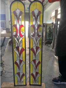 Buy cheap Customized round top Colored Interior Door Glass Inserts with Zinc Caming product