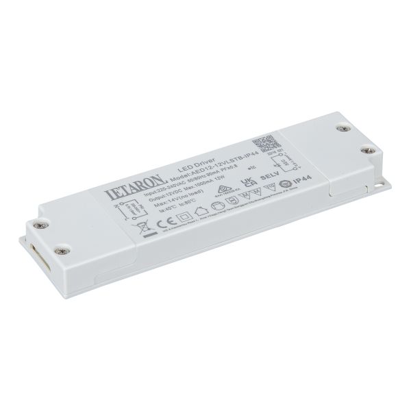 EU Super Slim IP44 LED Driver Waterproof 12W Output for Bathroom Lighting