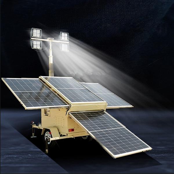 Sustainable Lighting Tower Automatic Mast Lifting Hydraulic Light Tower Remote Locations Mobile Solar Light Tower