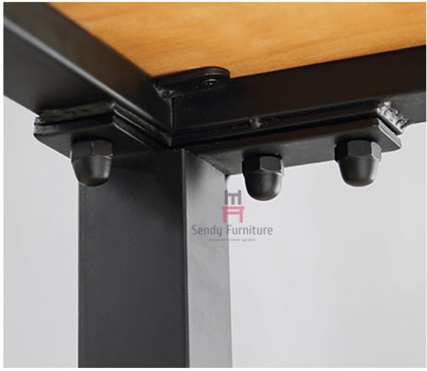 Industrial Metal Base Long Bar Height Table Solid Wood Top 120-300cm Length