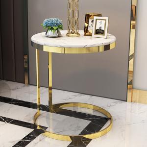China Stainless Steel Round Sofa Side Table Telephone Table Smooth Surface on sale