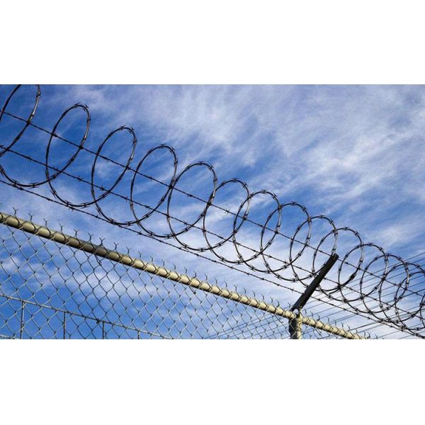 Anti Rust Cross Barbed Wire Concertina Coil With Clips BTO22 10 - 99 Rolls