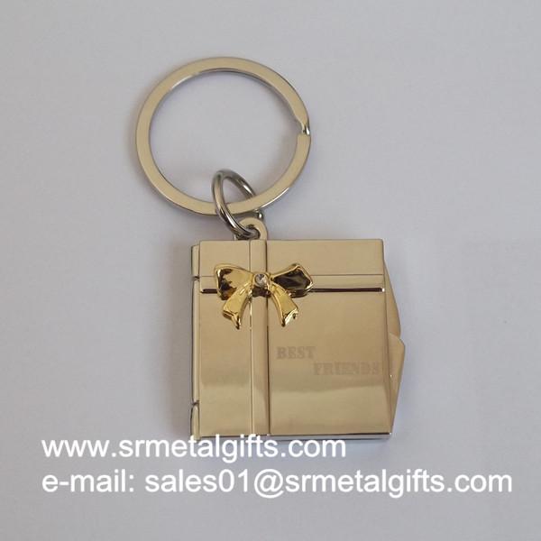Quality Metal Photo Locket Keychains, Stocked Miniature Metal Picture Locket With Laser Logo for sale