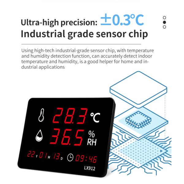 Led Thermometer Digital Thermo Hygrometer Clock and Hygrometer Wall Clock Digital Measuring Digital Hygrometer Thermometer Supp