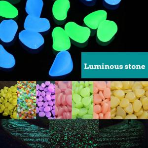 China Colorful Glow In The Dark Garden Pebbles For Home Garden Decoration Luminous Stone on sale