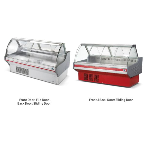 Painted Steel Meat Deli Display Cooler Grey Color Multiscene