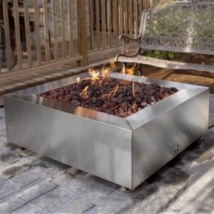 Buy cheap Portable Outdoor Sqaure Smokeless Bonfire Stove Stainless Steel Gas Fire Table product