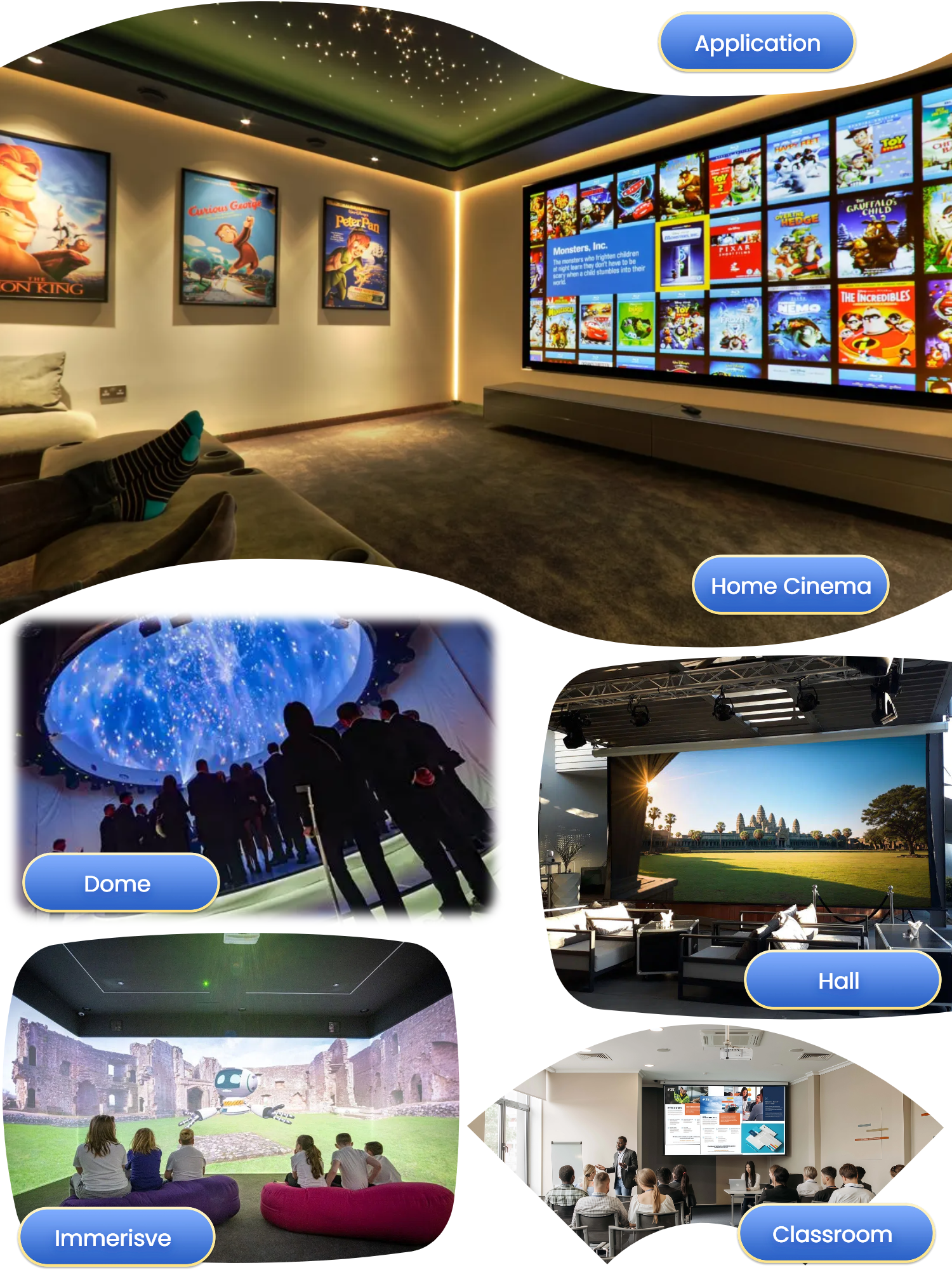 8500 Lumen High Brightness Short Throw LP Laser Projectors WUXGA