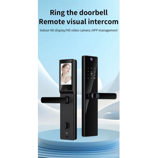 S819-2MAX Digital Lock with Camera Video Intercom Fingerprint Code Key Card Tuya App