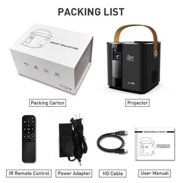 T972 Amlogic Home Cinema Projector 0.23" 1080p Dmd 200 Lumens Electric Focus