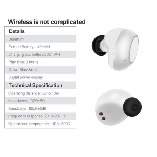 Lightweight Creative Wireless Earphones 40mAH Battery For Iphone Android