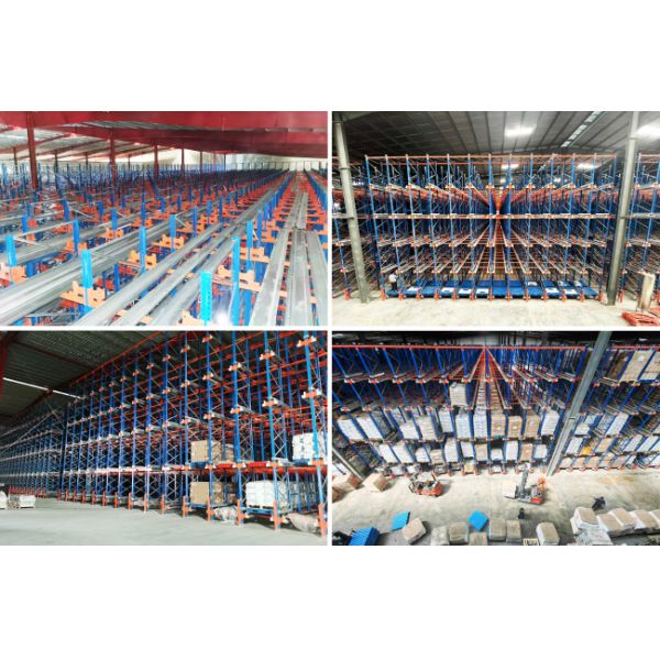 Two Way Radio Shuttle Racking Pallet Runner Rack System Room Temperature Warehouse