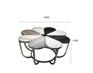 Buy cheap Nordic Flower Shape Hotel Lobby Furniture Metal Leisure Marble Tea Table product
