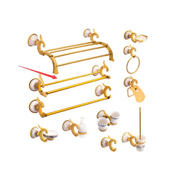 Gold Double Towel Bar Bathroom Decorations Brass Towel Ring For House