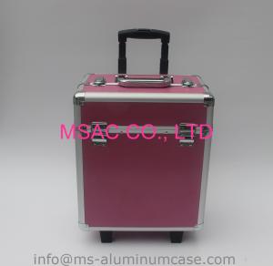 Buy cheap Pink Trolley Aluminum Beauty Box With Wheels And Large Storage Space product