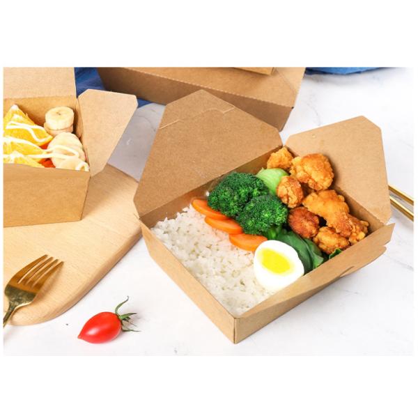 Biodegradable Printed Paper Take Away Box Disposable 55oz