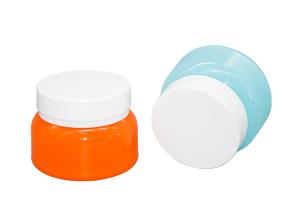 Buy cheap Double Layer PET Plastic Cosmetic Face Cream Jars BPA Free With Lids product