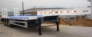 Buy cheap 3 Axles 17m Hydraulic Flatbed Trailer For Loading Construction Machines product