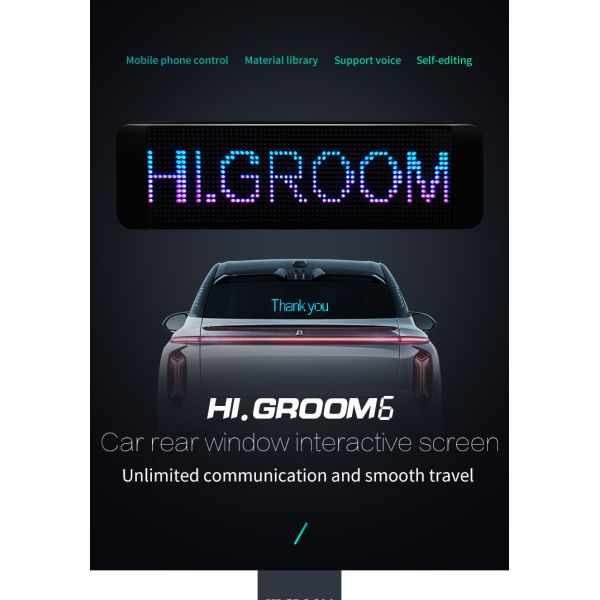 IP64 Interactive Car Led Screen For Advertising And Safety Alerts Holiday Greetings