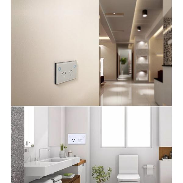 AU/US Standard Smart Wall Socket Outlet With Glass Panel Touch Power Point SAA Approval