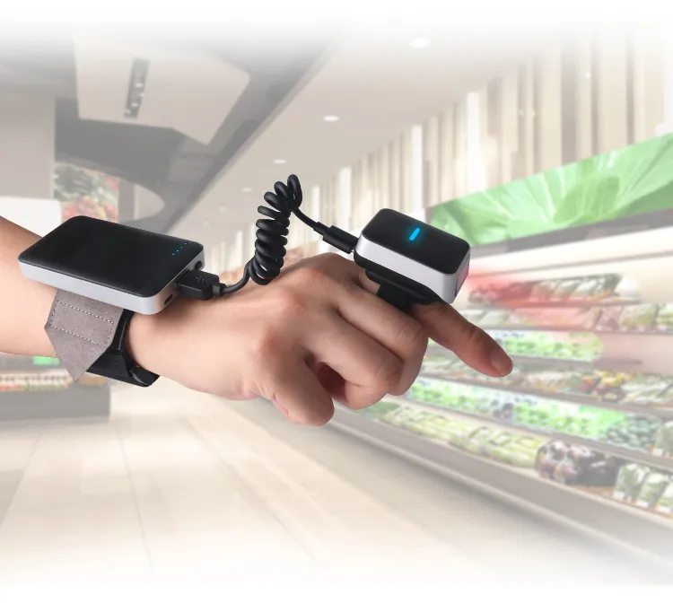 DI9010-1D Mini Finger Ring Wireless Barcode Scanner Bluetooth