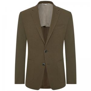 China 2022 Men's Office Plaid Blazers V-neck Single Breasted Slim Fit Dress Suit Jacket on sale