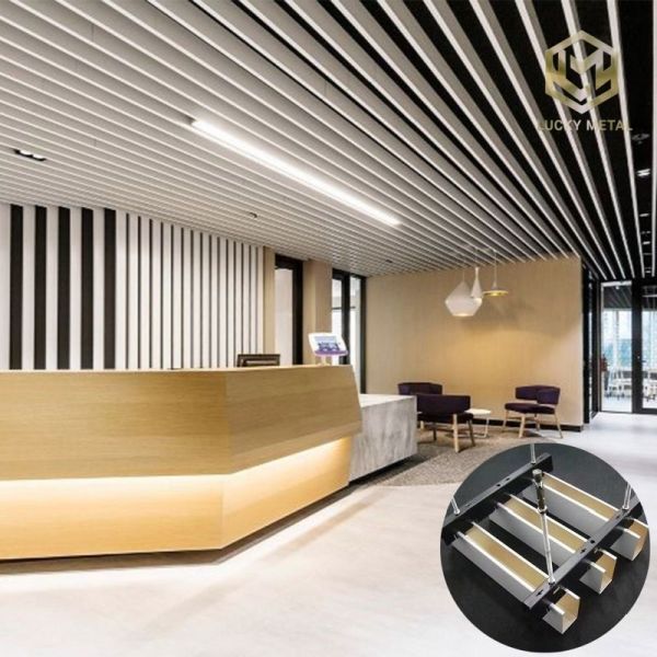 Aluminum Profile Baffle Metal Suspended Ceiling Baffle Perforated Ventilated Tile Ceiling