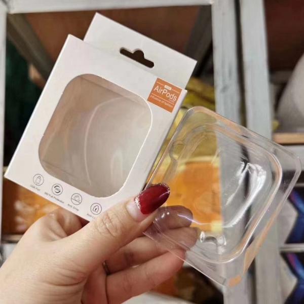 Matte Varnish Packaging Paper Box For Bluetooth Earphone With Plastic Tray