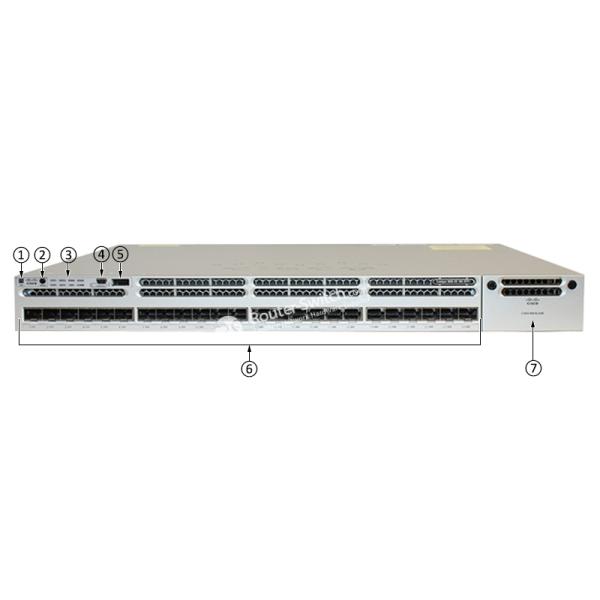 WS-C3850-24XS-E Front port C3850 Series 24 Port Network Switch SFP + Layer 3 Network Switch WS-C3850-24XS-E